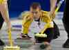 Andrew Vaughan / The Canadian Press
Manitoba skip Jeff Stoughton delivers rock during a win over Nova Scotia Tuesday  at the Tim Hortons Brier in Kamloops, B.C.