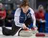 CP
Colleen Jones is pure concentration as she releases a stone. The curling icon will be at a book signing Monday at McNally Robinson.