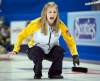 Ryan Remiorz / THE CANADIAN PRESS
Manitoba skip Jennifer Jones reacts to her shot during tenth draw curling action against Team Canada at the Scotties Tournament of Hearts Wednesday in Kingston, Ont.