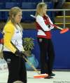 Frank Gunn / the canadian press
Team Canada skip Jennifer Jones (right) and Manitoba skip Cathy Overton-Clapham play during the morning draw at the 2011 Tournament of Hearts in Charlottetown, P.E.I., on Sunday.