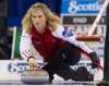 Frank Gunn / The Canadian Press
Team Canada skip Jennifer Jones delivers a rock against Nova Scotia in the afternoon draw at the 2011 Tournament of Hearts in Charlottetown, PEI on Thursday Feb. 24, 2011.