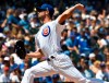 Chicago Cubs starting pitcher Cole Hamels (35) throws the ball against the Milwaukee Brewers during the first inning of a baseball game, Saturday, Aug. 3, 2019, in Chicago. (AP Photo/David Banks)