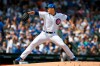 Chicago Cubs starter Jose Quintana delivers a pitch during the first inning of a baseball game against the Pittsburgh Pirates, Sunday, Sept. 15, 2019, in Chicago. (AP Photo/Paul Beaty)