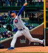 Chicago Cubs starting pitcher Cole Hamels delivers during the first inning of a baseball game against the Los Angeles Angels Friday, April 12, 2019, in Chicago. (AP Photo/Matt Marton)