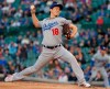 Los Angeles Dodgers' Kenta Maeda pitches against the Chicago Cubs during the first inning of a baseball game, Tuesday, April 23, 2019, in Chicago. (AP Photo/Jim Young)
