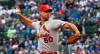St. Louis Cardinals starting pitcher Adam Wainwright delivers during the first inning of a baseball game against the Chicago Cubs, Sunday, June 9, 2019, in Chicago. (AP Photo/Matt Marton)