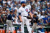Chicago Cubs relief pitcher Craig Kimbrel watches a three-run home run hit by Milwaukee Brewers' Christian Yelich during the ninth inning of a baseball game Sunday, Sept. 1, 2019, in Chicago. (AP Photo/Paul Beaty)