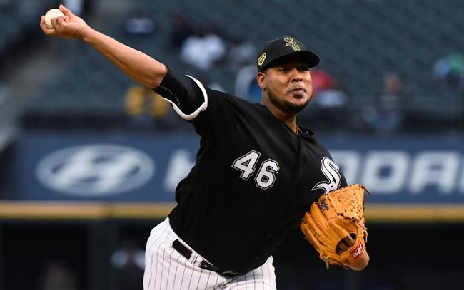 Chicago White Sox starting pitcher Ivan Nova delivers during the first inning of the team's baseball game against the Toronto Blue Jays on Friday, May 17, 2019, in Chicago. (AP Photo/Matt Marton)