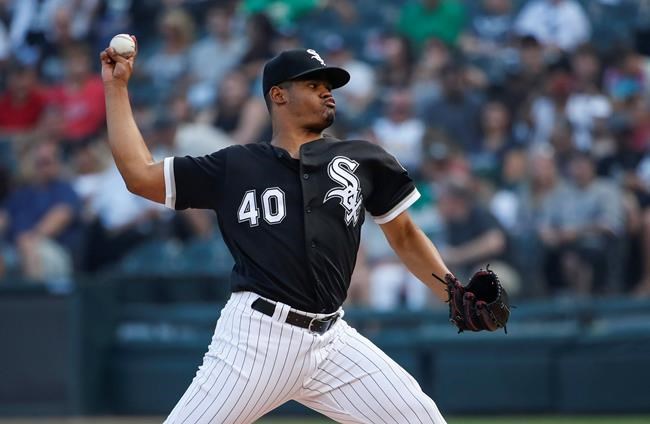 Chicago White Sox starting pitcher Reynaldo Lopez delivers to an Oakland Athletics batter during the first inning of a baseball game Saturday, Aug. 10, 2019, in Chicago. (AP Photo/Kamil Krzaczynski)