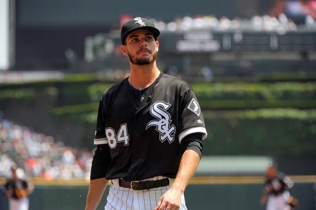 Chicago White Sox pitcher Dylan Cease heads to the dugout after his major league debut against the Detroit Tigers in the first inning of a baseball game Wednesday, July 3, 2019, in Chicago. (AP Photo/Mark Black)