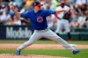 Chicago Cubs' Kyle Hendricks pitches against the Chicago White Sox during the first inning of a baseball game Sunday, July 7, 2019, in Chicago. (AP Photo/Jim Young)