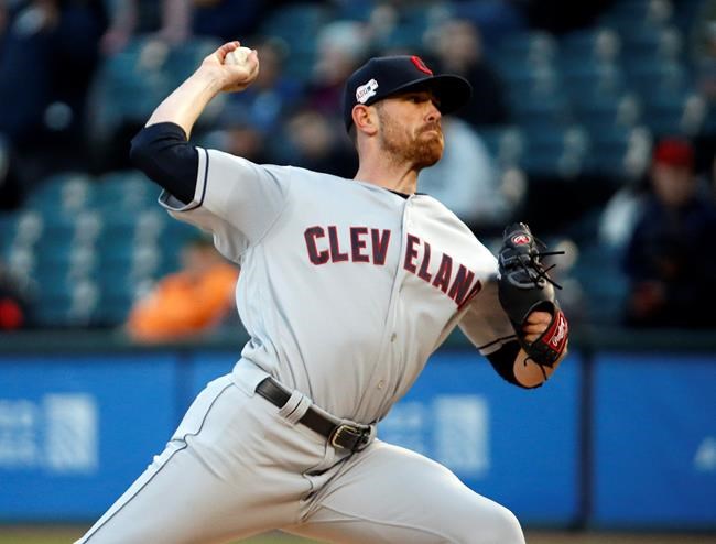 Cleveland Indians starting pitcher Shane Bieber throws to a Chicago White Sox batter during the first inning of a baseball game Monday, May 13, 2019, in Chicago. (AP Photo/Nuccio DiNuzzo)