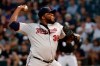 Minnesota Twins starting pitcher Michael Pineda delivers during the first inning of the team's baseball game against the Chicago White Sox on Tuesday, Aug. 27, 2019, in Chicago. (AP Photo/Charles Rex Arbogast)