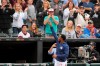 Chicago White Sox's Tim Anderson (7) comes out of the dugout and waves to fans after a baseball game against the Detroit Tigers Sunday, Sept. 29, 2019, in Chicago. Anderson, who is attempting to become the third White Sox player to win a batting title, went 0 for 2 with two walks in the second game after sitting out the opener. (AP Photo/Mark Black)