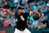 Chicago White Sox starting pitcher Ivan Nova delivers during the first inning of a baseball game against the Miami Marlins, Monday, July 22, 2019, in Chicago. (AP Photo/Charles Rex Arbogast)