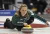 Joe Bryksa / Winnipeg Free Press
Skip Chelsea Carey throws during play Thursday afternoon against team Kim Link at the 2012 Scotties Tournament of Hearts in Portage la Prairie on Thursday.