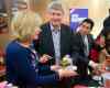CP
Conservative Leader Stephen Harper and wife, Laureen, serve Halo Halo, a dessert with origins in the Philippines, with local candidate Francisco 