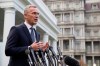 NATO Secretary-General Jens Stoltenberg speaks with reporters after meeting with President Donald Trump at the White House, Thursday, Nov. 14, 2019, in Washington. (AP Photo/Alex Brandon)