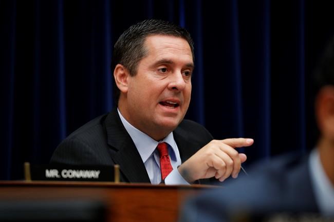 Ranking Member Rep. Devin Nunes, R-Calif., questions Acting Director of National Intelligence Joseph Maguire as he testifies before the House Intelligence Committee on Capitol Hill in Washington, Thursday, Sept. 26, 2019. (AP Photo/Pablo Martinez Monsivais)