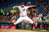 Washington Nationals starting pitcher Stephen Strasburg throws to the St. Louis Cardinals during the second inning of a baseball game Thursday, May 2, 2019, in Washington. (AP Photo/Patrick Semansky)