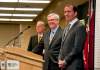 HADAS PARUSH / Winnipeg Free Press
Manitoba Liberal Leader Jon Gerard (left), NDP Leader Greg Selinger (centre), and Progressive Conservative Leader Hugh McFayden at the leaders debate at the Winnipeg Convention Centre Thursday.