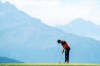 Benjamin Rusch of Switzerland in action during the first round of the European Masters golf tournament in Crans-Montana, Switzerland, Thursday, August 29, 2019. (Alexandra Wey/Keystone via AP)