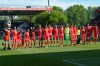 Players of the 1. FC Union Berlin from Germany's second Bundesliga celebrate after they win 3-0 against 1. FC Magdeburg in Berlin, Sunday, May 12, 2019. (Joerg Carstensen/dpa via AP)