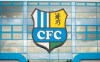 This Tuesday Aug. 2, 2016 file photo shows the logo of the Chemnitz FC soccer club at a stadium in Chemnitz, Germany. The soccer club Chemnitzer FC is under fire for allowing tributes to a deceased neo-Nazi before and during its league game on Saturday. Thomas Eisenhuth/dpa via AP, File)