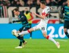 Stuttgart's Christian Gentner right, and Hertha's Vladimir Darida challenge for the ball during the German Bundesliga soccer match between VfB Stuttgart and Hertha BSC Berlin in Stuttgart, Saturday, Dec. 15, 2018. (Daniel Maurer/dpa via AP)