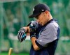 Seattle Mariners right fielder Ichiro Suzuki wipes his sweat during the team's batting practice prior to Game 1 of a Major League opening series baseball game against the Oakland Athletics at Tokyo Dome in Tokyo, Wednesday, March 20, 2019. (AP Photo/Toru Takahashi)