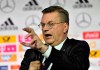 FILE -- In this Tuesday, May, 15, 2018 photo the President of the German soccer association DFB, Reinhard Grindel, talks at the German Football Museum in Dortmund, Germany. (AP Photo/Martin Meissner, file)