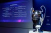 The group formations are shown on an electronic panel at the UEFA headquarters in Nyon, Switzerland, Monday, July 22, 2019 after the drawing of the matches for the Champions League 2019/20 third qualifying round. (Salvatore Di Nolfi/Keystone via AP)
