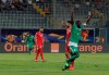 Senegal's Cheikhou Kouyate, left, celebrates after he scored during the African Cup of Nations semifinal soccer match between Senegal and Tunisia in 30 June stadium in Cairo, Egypt, Sunday, July 14, 2019. (AP Photo/Hassan Ammar)