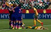 Japan celebrates a goal against Australia during second half FIFA Women's World Cup quarter-final action in Edmonton, Alta., on Saturday June 27, 2015. THE CANADIAN PRESS/Jason Franson