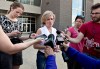Alberta Premier Rachel Notley speaks with media about the wildfires in Fort McMurray, Alta., on Wednesday May 4, 2016. The wildfire has already torched 1,600 structures in the evacuated oil hub of Fort McMurray and is poised to renew its attack in another day of scorching heat and strong winds.THE CANADIAN PRESS/Jason Franson