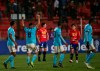 Christian Ortiz of Peru's Sporting Cristal (8) celebrates after scoring a goal against Chile's Union EspaÃ±ola during a Copa Sudamericana soccer match in Santiago, Chile, Tuesday, May 21, 2019. Sporting Cristal won 3 - 0. (AP Photo/Esteban Felix)