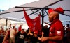 Liverpool fans sing at Plaza Mayor square in downtown Madrid, Spain, Thursday, May 30, 2019. Madrid will be hosting the final again after nearly a decade, but the country's streak of having at least one team playing for the European title ended this year after five straight seasons, giving home fans little to cheer for when Liverpool faces Tottenham at the Wanda Metropolitano Stadium on Saturday. (AP Photo/Manu Fernandez)