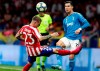 Juventus' Cristiano Ronaldo fights for the ball against Atletico Madrid's Kieran Trippier during the Champions League Group D soccer match between Atletico Madrid and Juventus at Wanda Metropolitano stadium in Madrid, Spain, Wednesday, Sept. 18, 2019. (AP Photo/Manu Fernandez)