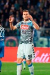 Napoli's Arkadiusz Milik reacts during the Serie A soccer match between Empoli and Napoli at Carlo Castellani stadium in Empoli, Italy, Wednesday, April 3, 2019. (Gianni Nucci/ANSA via AP)