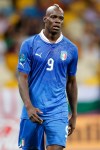 Italy's Mario Balotelli reacts during the Euro 2012 soccer championship quarterfinal match between England and Italy in Kiev, Ukraine, Monday, June 25, 2012. (AP Photo/Gregorio Borgia)