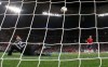 Spain's Sergio Ramos scores his penalty shootout during the Euro 2012 soccer championship semifinal match between Spain and Portugal in Donetsk, Ukraine, Wednesday, June 27, 2012. (AP Photo/Ivan Sekretarev)