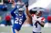 JOHN WOODS / THE CANADIAN PRESS
Winnipeg Blue Bombers' Nick Taylor (25) intercepts the pass intended for Montreal Alouettes' Quan Bray (4) during the second half of CFL action in Winnipeg, Saturday, Oct. 12, 2019.