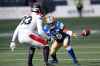 JOHN WOODS / THE CANADIAN PRESS
Winnipeg Blue Bombers' Rasheed Bailey (88) can't hang onto the pass as Montreal Alouettes' Jarnor Jones (33) defends during the first half of CFL action in Winnipeg, Saturday, Oct. 12, 2019.