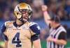 Nathan Denette / The Canadian Press
Buck Pierce and the Bombers have to win their final two games — and Edmonton has to lose their last two — to make the playoffs.