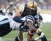 Trevor Hagan / Winnipeg Free Press
Canadian linebacker/DB Graig Newman (3) is probably out for the season with a dislocated and fractured ankle.