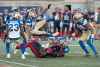CP
GRAHAM HUGHES / THE CANADIAN PRESS
Winnipeg Blue Bombers defensive back Marcus Sayles (14) avoids a collision between linebacker Kyrie Wilson (19) and Montreal Alouettes wide receiver Eugene Lewis (87) during second half CFL football action in Montreal, Saturday, September 21, 2019.