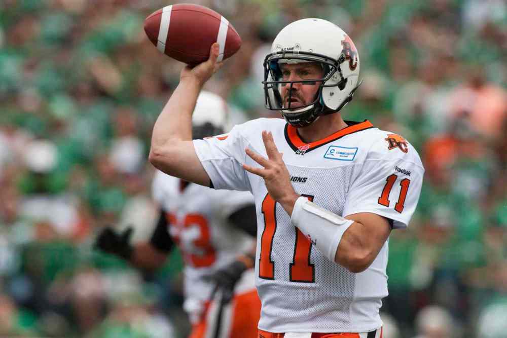 Liam Richards / the canadian press archives
B.C. Lions quarterback Buck Pierce saw action against the Green Riders last Sunday.