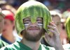 Fred Thornhill / THE CANADIAN PRESS
A Saskatchewan Roughriders fan wears traditional watermelon head gear at the Toronto Argonauts CFL home opener against the Roughriders in Toronto on July 5.