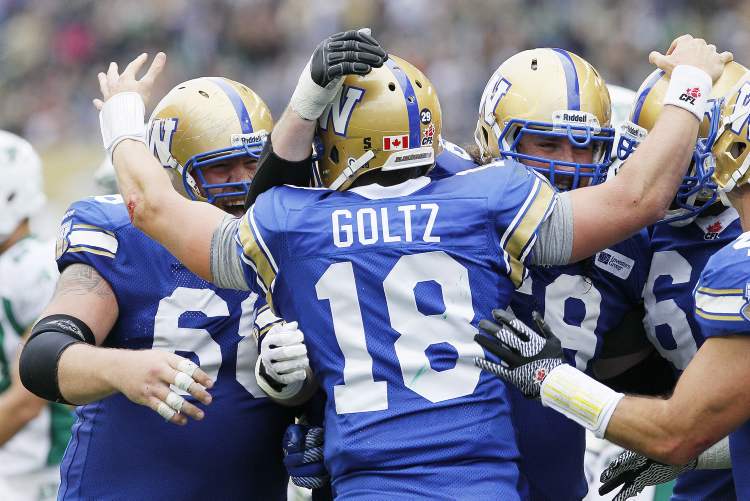 John Woods / Winnipeg Free Press
The Bombers have played the last eight seasons (2006-13) in the four-team East Division, but will move back to their more customary home in what will once again be a five-team West Division beginning next season.