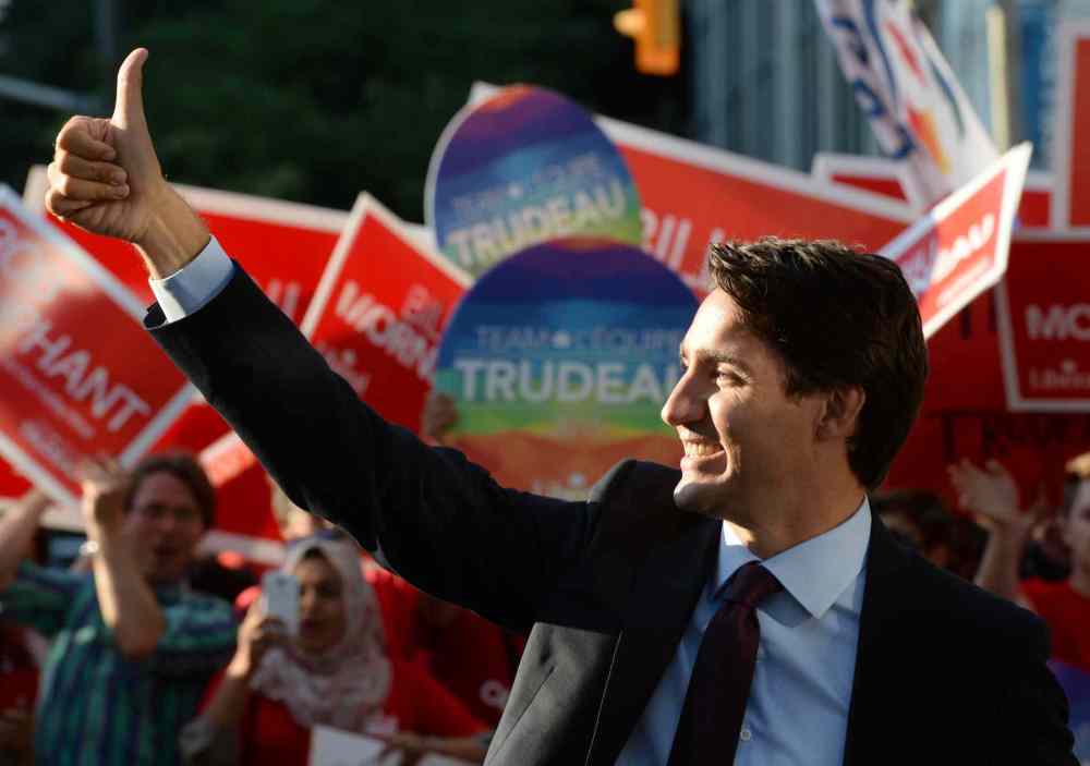 Frank Gunn / THE CANADIAN PRESS
Liberal Leader Justin Trudeau arrives for the leaders' debate in Toronto on Thursday.